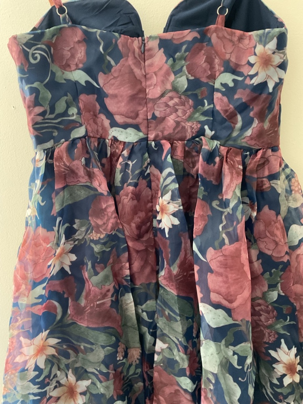 Lulu's NWT Navy Floral Midi Dress-large - Picture 8 of 14